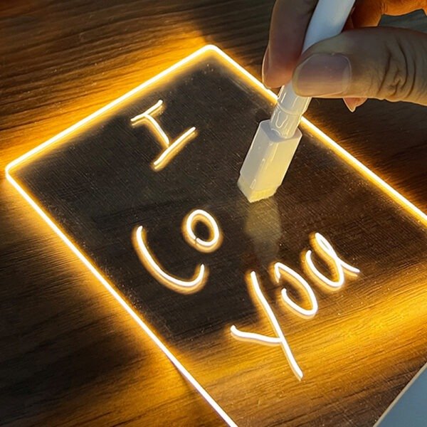 GlowBoard - Creative LED Night Light with USB Message Board